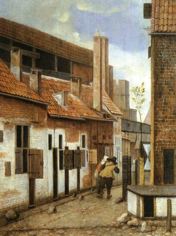 Jacobus Vrel Street Scene with Two Figures Walking Away Germany oil painting art